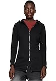 Urban Classics Damen Sweatjacke Ladies Sweat Parka, lange Kapuzenjacke im Stil eines Zip Hoodie, L, Black