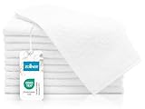 ZOLLNER 10er Set Gästehandtücher - kleine und Flauschige Handtücher in 30x50 cm - waschbar bis 95°C - Baumwolle - in weiß - Hotelqualität - Oeko Tex® Zertifiziert