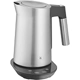 WMF Kineo Wasserkocher mit Temperatureinstellung 1,6l, Kalkfilter, 3000 W, Live-Temperaturanzeige, elektrischer Wasserkocher edelstahl matt, Cromargan
