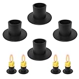 4 Stück Schwarz Kerzenhalter,Metall-Kerzenhalter, Retro-Kerzenständer, Geburtstag Kerzenständer,für Hochzeit Halloween Thanksgiving Weihnachten Hochzeit