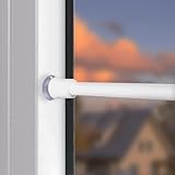 2 Stücke Gardinenstange ohne Bohren Klemmgardinenstange Gardinenstange zum Klemmen für Store, Schrank, Fenster（55-85cm, Weiß）