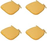 U-förmiges Stuhlkissen, Kordsamt, rutschfest, mit Riemen, geeignet für Küche, Wohnzimmer, Esszimmer, Gelb, 43,2 x 40,6 x 3 cm