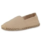 VAN HILL Damen Espadrilles Flach Bast Trendy Schuhe 214382 Beige 40