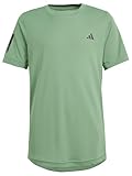 adidas Jungen Club Tennis 3-Streifen T-Shirt, Grün, 13-14