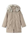 NAME IT Mädchen Nkfmilla Parka Jacket Long Noos Steppjacke, Oxford Tan, 146