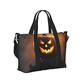 Halloween Ghost Pumpkin 1 Print Travel Hand Bag Women Lightweight Tote Foldable Daily Weekend Trips Gym Vacation