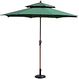 NDRFAWY Sonnenschirm Regenschirm Gartenschirme mit Schirmständer 9ft / 2,7m Gartenschirm mit Kurbel Griff Sonnenschutz Wasserdicht Schutz für Terrasse Balkon Pool