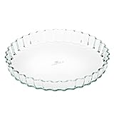 Gerlach 1760 Quicheform 26 cm Aus Hitzebeständigem Glas Borosilikatglas Tarteform Auflaufform Backform Rund 1,3 l Für Backofen Gefrierfach Flow