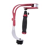VERDANVERSE Bogenförmiger Kamera Stabilisator Handheld Halter für DSLR und DV Videos rutschfest Leicht für Bewegte Aufnahmen und Nahaufnahmen Roter Gimbal für Sanfte Filmaufnahmen