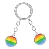 Homoyoyo 2Stücke Retro Regenbogen Schlüsselanhänger Design Schlüsselringe Legierung Kreative Ornamente für Schlüsselhalter für Männer Frauen