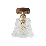 Deckenlampe Vintage halbbündige Deckenleuchten, antike Holz-Deckenlampe, Glas in der Nähe der Deckenleuchte, Mini-Kronleuchter, Flur-Beleuchtungskörper for Eingangsbereich, Schlafzimmer, Korridor