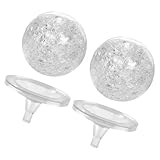 Yardenfun 2 Stück Transparente Kristallkugeln mit Blasen-Dekorative Glaskugeln für Springbrunnen Fischbecken Büro Wohnraumgestaltung Langlebige Kunststoffkugeln mit Ständer