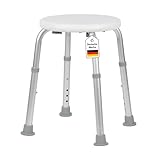 DIVID® Duschhocker DH 001, Duschstuhl, Belastbar 120kg, rutschfeste Gummifüße, Höhenverstellbar, Badhocker mit sicherem Halt, Duschhilfe für Senioren, Duschsitz