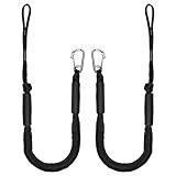 EFUTURETIME 2 x Bungee Dock Line Boot Festmacher Seil 10cm (4FT), Fenderleine mit Auge Schwarz mit Haken, Bootszubehör für Boote, Kajak, Jetski, Pontoon, Kanu