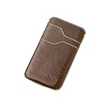 BiDZO Smartphone Hülle 5,5 Zoll braun, Schutztasche Kunstleder Handytasche, Handyhülle für Samsung, Huawei, HTC Schutzcase Handy Einsteckhülle
