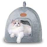 TUAKIMCE Katzenhöhle Katzenbett,Katzenbetten für Hauskatzen,Waschbares Katzenhaus Haustierbett,Weiches Komfort Zelt Katzenstreu Bett, Warme Katzenhöhle Beruhigendes Bett für Katzen Hunde Schlafen