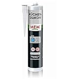MEM Küchen Silikon Transparent – Gebrauchsfertig, Für Fugen an Übergängen im Küchenbereich, Lebensmittelneutral, Abriebfest und UV-beständig, Lösemittelfrei, 300 ml