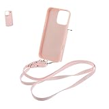 Uonlytech Schutz Handyhülle mit Kartenfach und Stoßfestem Bumper Leichte Crossbody Handtasche mit Tragegurt Kompatibel mit iPhone Große Rosa Präzise Aussparungen und Sicherer Kartenhalter