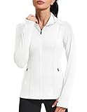 PINSPARK Damen Sportjacken Schmale Passform Trainingsjacke Durchgehender Reißverschluss Laufen Fitnessstudio Yoga Sport Tops mit Taschen