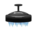 HEETA Kopfhaut Massagebürste, Tiefenreinigende Kopfmassage Bürste für Nass & Trockenhaar, Massagebürste Haare mit Weichem Silikonkopf für Peeling und Kopfmassage, Schwarz & Blau