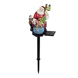 JAYIOLA 4 Stück Weihnachtsleuchte Solar Landschaftsleuchte Weihnachtsmann Dekorationslampe Außenlampe Aus Strapazierfähigem Resin für Garten Hof Terrasse Fest, 1 StÜck