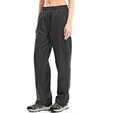 Yenwits Regenhose Damen Wasserdicht Atmungsaktiv Leicht Fahrrad Überziehhose Winddicht Wanderhose Outdoor Trekkinghose Arbeitshose(2090,Schwarz,S)