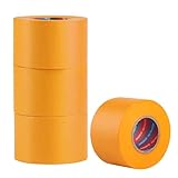 ShiFaKa 4 Rollen für Goldband Klebeband Malerarbeiten, 50 mm x 50 m Malerkrepp Kreppband, Wasserdicht Abklebeband Malerband, Abdeckband Selbstklebend Malertape UV beständig für präzise Farbkanten