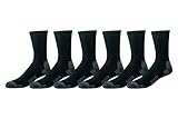Amazon Essentials Herren Funktionssocken Aus Baumwolle Zur Feuchtigkeitsregulierung, Athletischer Rundhalsausschnitt, Atmungsaktiv, 6 Paar, Schwarz, 46-48