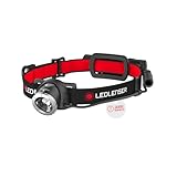 Ledlenser H8R Stirnlampe LED, aufladbar mit Lithium 18650 Akku, 600 Lumen, fokussierbar, bis zu 120h Laufzeit, rotes Rücklicht, schwenkbar, USB Ladekabel, Headlamp