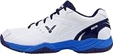 VICTOR SH-A170 Badmintonschuh, Squashschuh Hallenschuh für jeden Bodenbelag, mehr Komfort und sicheren Halt/Unisex Größe 44, Weiß, 44 EU