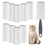 BUCOMTU Fusselrolle 9 Rollen mit 1 Abroller, 1 Staubabdeckung, Lint Roller, Ultra Touch Fusselrolle Kleidung, 60 Blätter/Rollen für Kleidung, Betten, Teppiche, Sofas