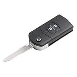 Autoschlüsselgehäuse Ersatz für 2 3 5 6 CX7 CX9 RX8 MX5 MPV Demio, 2-Tasten-Fernbedienungsgehäuse mit ungeschliffenem Schlüsselblatt (keine Elektronik)
