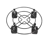 Robuster Eisen-Pflanztopf mit Universal-Bremsrädern, runder mobiler Blumenständer für den Innen- und Außenbereich, 35 cm (schwarz), perfektes Gartenwerkzeug für einfache Pflanzenmobilität