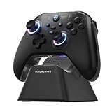 Machenike G3V2 Controller PC, Gamepad PC Wireless, 2 Einstellbare Hall Effekt Joystick, 2 Programmierbare Tasten, mit Bunten RGB-Lichtern, für Switch/iOS/Android, 1000mAh Akku (Schwarz PE)