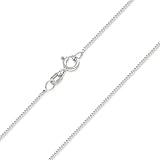 MATERIA Schmuck feine 925 Silber Panzerkette 1mm - Damen Halskette silber in 40-120 cm verfügbar #K32, Länge Halskette:45 cm