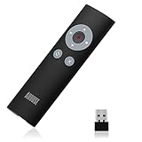 Schnurloser Presenter mit Highlighter & Shortcuts-August LP200-Laserpointer für PPT/Präsentation/Keynote/Prezi - 15m Reichweite, USB Empfänger-Fernbedienung kompatibel mit Windows Mac OS Linux-Schwarz