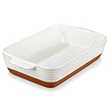 MALACASA Serie TARA, Auflaufform Große 35 x 23,8 x 8,7 cm 4,5L – Rechteckige Keramik-Backform, kratzfest & robust – Ofenform für Lasagne, Tiramisu, Aufläufe & mehr