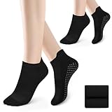 Vancle 2 Paar Anti-Rutsch Socken für Pilates & Yoga Damen 36-41 mit Grip-Sohle für Barre, Reformertraining & Fitness, Stoppersocken für Damen und Herren