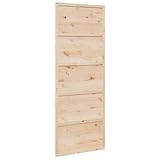 vidaXL Scheunentür, Holzschiebetür Platzsparend, Zimmertür Scheunentor-Look, Schiebetür Holztür Innentür, 80x208cm Massivholz Kiefer