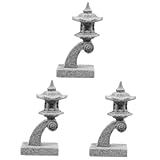 BESPORTBLE 3 Stück Steinlaternen-Ornamente Mini-pagodenstatue Miniatur-Handwerk Bonsai Schmücken Miniatur Pagodenlaternenfigur Pagoden-rasenverzierung Pagode Gartenverzierung Pagoden Harz