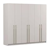 Fabryka Mebli Idźczak Drehtürenschrank, Kleiderschrank - Schlafzimmerschrank - 57 x 230 x 210 cm - Wohnzimmerschrank, Garderobenschrank, Schrank mit Einlegeböden und Zwei Kleiderstangen - Kaschmir