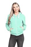 Hamishkane® Damen-Fleece-Jacke, durchgehender Reißverschluss mit Taschen, lange Ärmel, einfarbig, warm, Fleece, mit Reißverschluss, für Herbst und Winter, einfarbige Fleecejacke, Damen, 36-50, mint