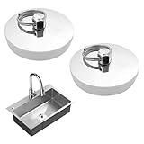 BadewannenstöPsel Universal 42-46MM, 2 Stück Abflussstopfen Badewanne, WannenstöPsel Badewanne, Badewannen StöPsel, Spüle Abfluss Stöpsel, Gummi Stöpsel für Spülbecken, Spültisch Stopfen mit Haken