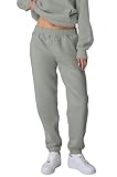 Smith & Solo Jogginghose Damen – Baumwolle Frauen Winter Sporthose, Laufhosen Fitness High Waist, Sweatpants Freizeithose Lang, Jogging Hose Trainingshose Warme Modern Grau/XL