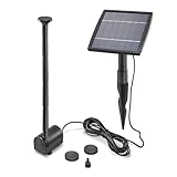 esotec Solar Miniteich Teichpumpen-Set 1,5/140, Komplettset, Teichdeko-Wasserspiel, Springbrunnen, Solarbrunnen-pumpe Balkonbrunnen Minibrunnen für Teichwanne Zinkwanne, 0,8m 140l/h 101905