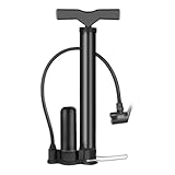 Tragbare Inflatorpumpe – Fahrradpumpe mit Druckanzeige | Handpumpen für Fahrrad | mit 3 Inflationsnadeln, multifunktionales Fahrradzubehör für Straße, Mountainbike, Elektrofahrzeuge