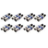 Swiixxer 8 Paar XLR-Stecker, 3-Polig, Audio-Mikrofon, MIC, XLR-Stecker, Buchse, Adapter