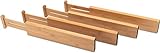 4x Schubladeneinsatz 33-45 cm Schubladenteiler Schubladentrenner Bambus klein verstellbar Küche