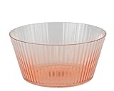 Schale 15x7cm Kunststoff - Servierschale mit Rillen - Schalen & Schüsseln - Dessertschale Eisschale Müslischale Salatschale Obstschale Dekoschale - Geschirr für Frühling & Sommer - Transparent Orange