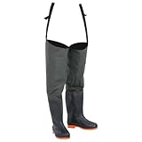 vidaXL Watstiefel, Hüftstiefel für Angler Landwirte, Anglerstiefel Wasserfest Verstellbar, Fischerstiefel Wathose, Dunkelgrün Gr. 38